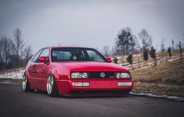 Tuning, volkswagen, red, drives, style, stance, clean, volkswagen corrado