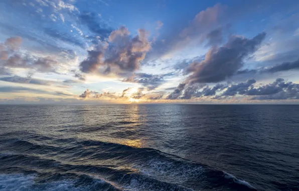 Picture sea, the sky, morning