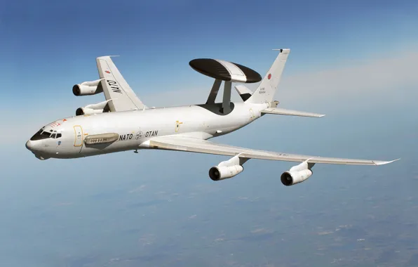 Picture the sky, flight, the area, AWACS E-3 AWACS, NATO