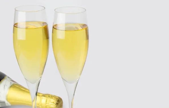 Holiday, bottle, champagne, glasses
