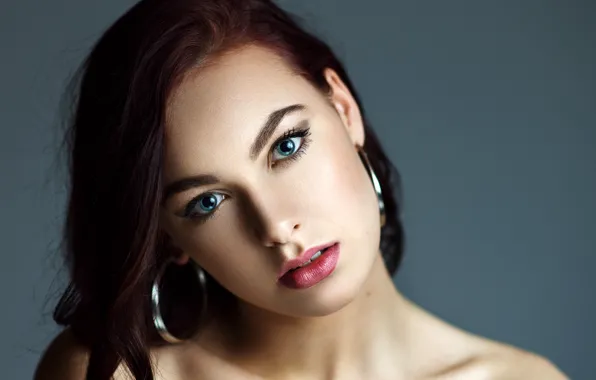 Look, close-up, face, background, model, portrait, makeup, hairstyle