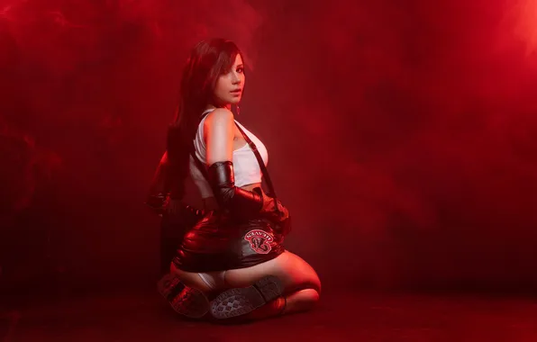 Asian, model, women, cosplay, Tifa Lockhart, women indoors, Chinese model, Shuimiaoaqua