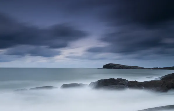 Picture sea, the sky, landscape, night, nature