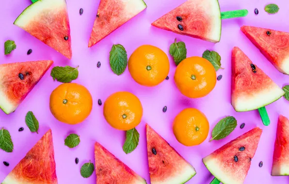 Berries, Watermelon, berries, tangerines, Citrus, Watermelon, tangerines, Citrus