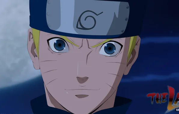 Picture moon, game, Naruto, sky, smile, anime, blue eyes, face