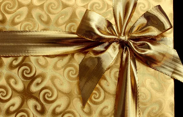 Background, box, gift, pattern, Shine, new year, tape, gold