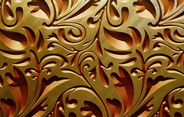Picture curls, texture, woodcarving, light and shadow, an intricate pattern of