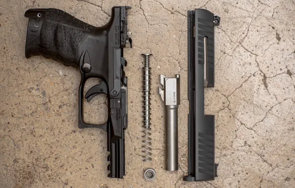 Gun, weapons, details, semi-automatic, Walther PPQ