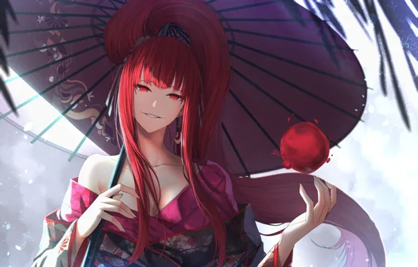 Picture girl, smile, magic, anime, art