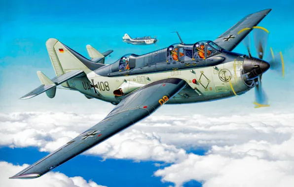 Wallpaper war, art, airplane, painting, aviation, Fairey Gannet for ...