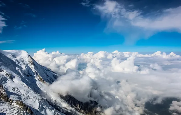 Sky, landscape, nature, beautiful, winter, mountains, view, clouds