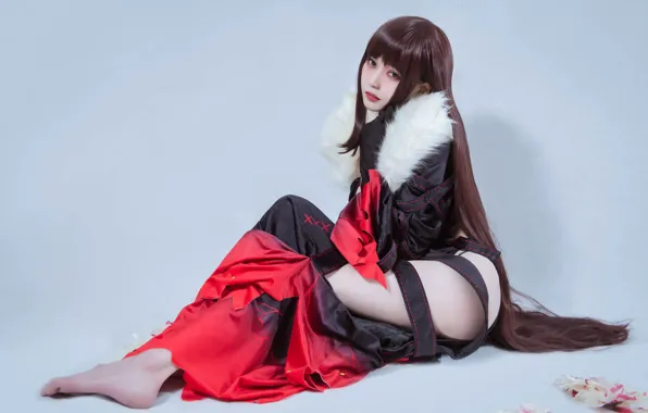 Picture barefoot, Asian, cosplay, cosplay, cute girl, Qing Yuji, Beauty Coser