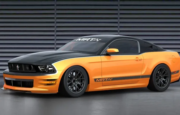Orange, black, tuning, Mustang, ford