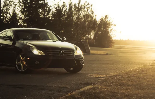 The sun, rays, cars, auto, amg, auto wallpapers, Wallpaper HD, cls
