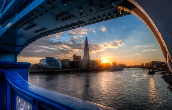 Dawn, England, London, london, england, sunrise, thames