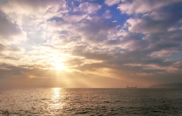 Sea, sunset, beach, sea, sunset, sand, wave