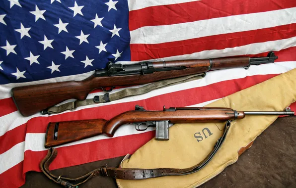 Picture flag, rifle, carabiner, self-loading, self-loading, M1 Carbine, M1 Garand
