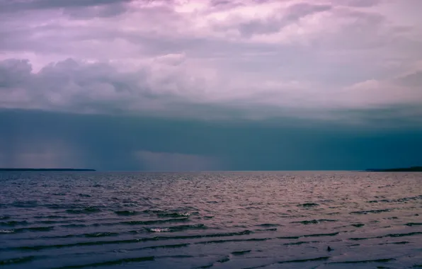 Clouds, overcast, the ocean, coast, the oncoming storm, storm on the horizon, a storm on …