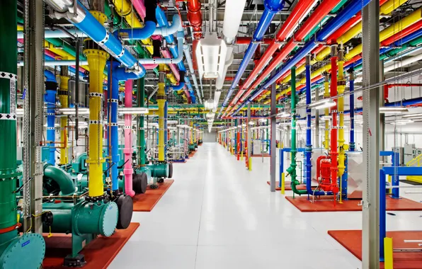 Picture pipe, floor, the room, Google Data Center