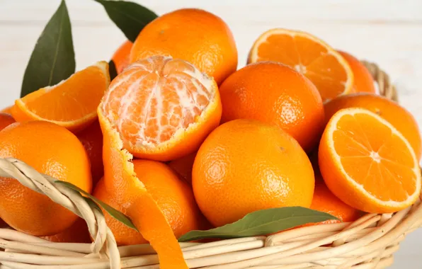 Basket, oranges, fruit, citrus, fruit, peel, citrus, oranges