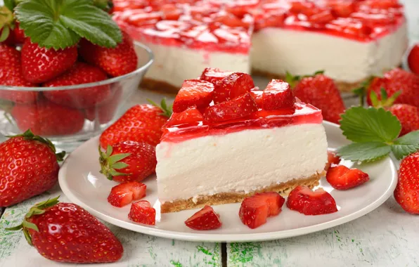 Berries, strawberry, cake, cake, cake, dessert, cakes, sweet