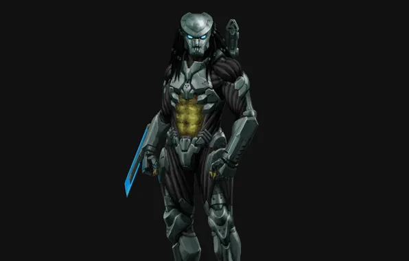 The dark background, minimalism, predator, alien, alien, predator