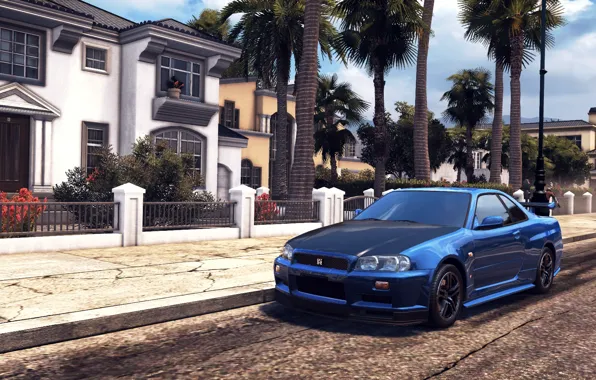 City, GTR, Nissan, game, Los Angeles, Skyline, R34, beta