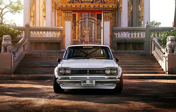 Auto, Machine, Nissan, Temple, 1971, Nissan, Lights, Car