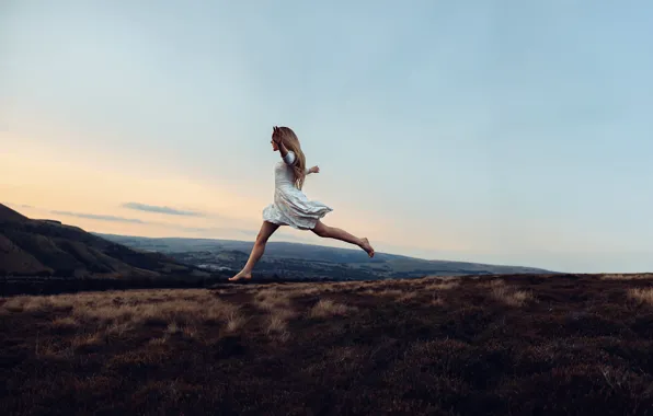 Picture girl, nature, dance, dress, Rosie Hardy