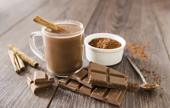 Chocolate, Cup, drink, cinnamon, hot chocolate