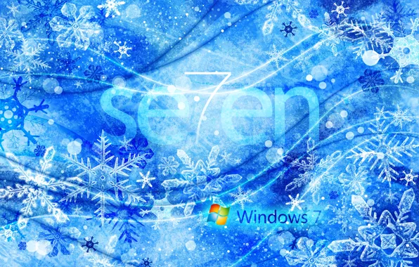 Blue, snow, windows7