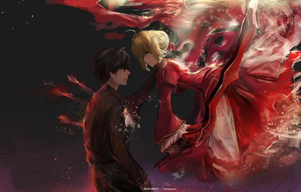Anime, art, guy, the saber, Fate / Grand Order