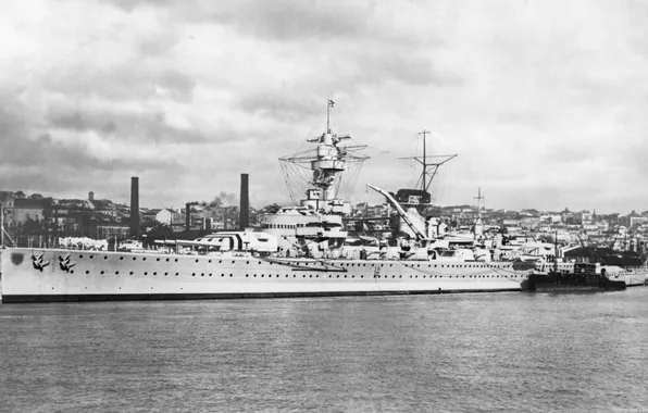 Battlecruiser, 1938, The German Navy, SMS Germany, Port of Lisbon