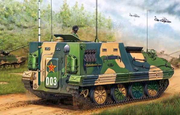 Figure, tanks, helicopters, the Chinese, Command post vehicle, WZ-701