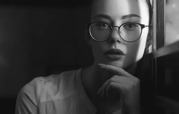 Portrait, black and white, Nastya, Evgeny Pimenov