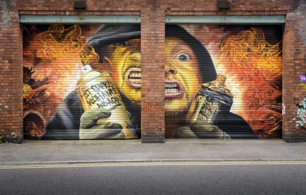 Picture street, wall, graffiti, the city