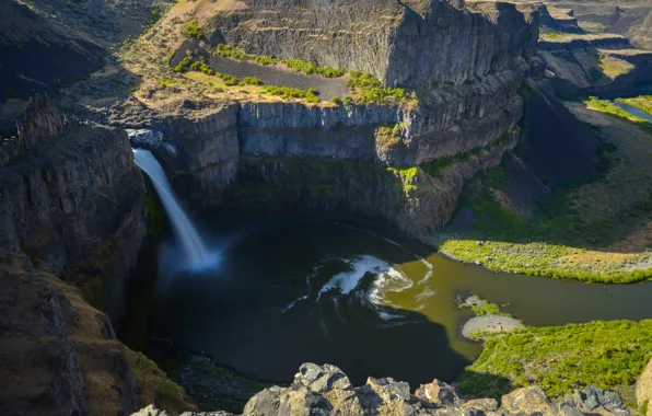 Picture mountains, river, stones, rocks, waterfall, stream