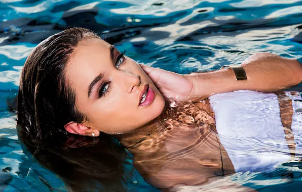 Girl, Look, Wet, Model, Lips, Face, Eyes, Eyes