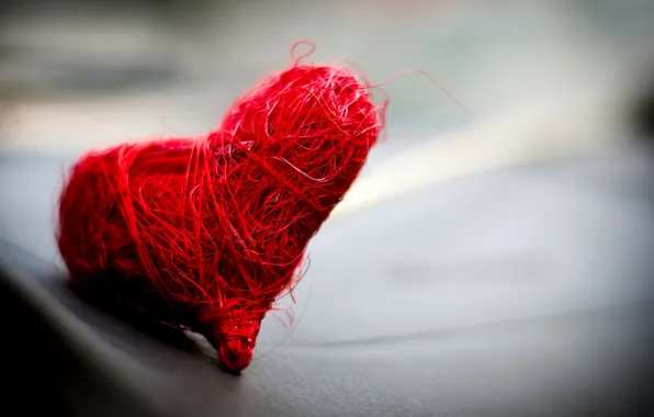 Macro, red, heart, gently, romantic