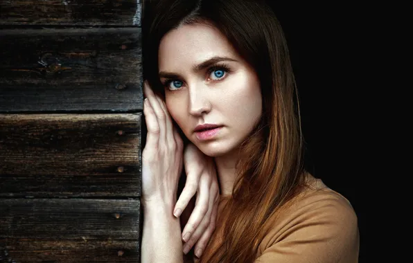 Look, close-up, face, pose, model, portrait, hands, makeup