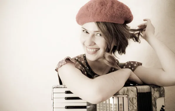Girl, music, accordion