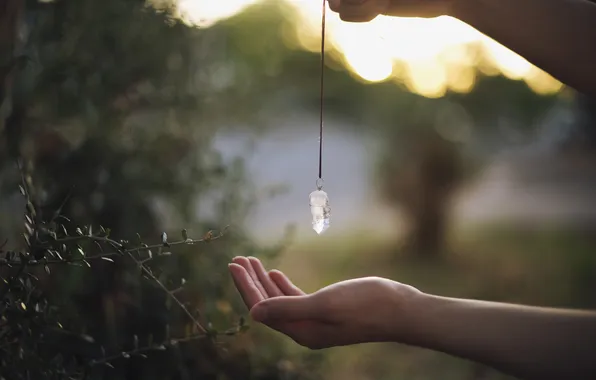 Crystal, Bush, hand, pendant