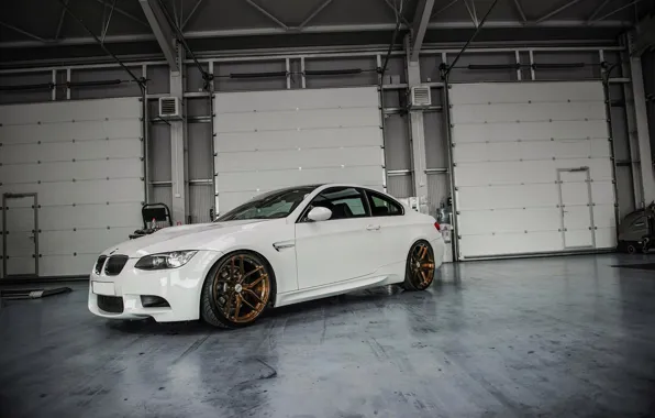 Picture BMW, White, E92, Gold, Wheels, M3