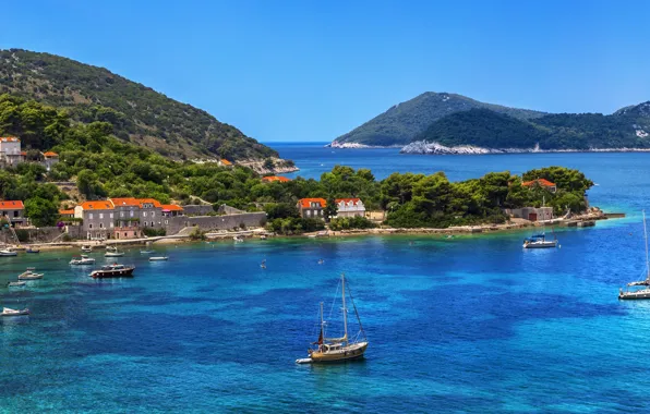 Sea, the city, Croatia, Adriatica, Dubrovnik, Jadran, The Elaphite Islands, Kolochep Island