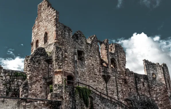 Picture the sky, clouds, Germany, ruins, architecture, Emmendingen Castle