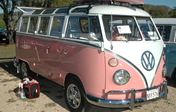 Summer, Pink, Bus, Journey, Volkswagen, Loaf