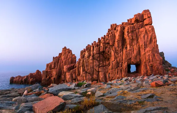 Picture nature, rocks, desert, window, Sardinia