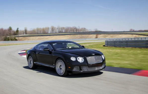 Picture Auto, Bentley, Continental, Road, Black, The Mans, Machine, Day