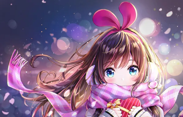 Picture scarf, girl, box, a.i. channel, dana (hapong07), Buntic, Kizuna AI