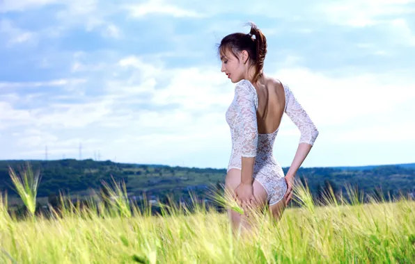 Wheat, field, ass, nature, hip, Gabriele
